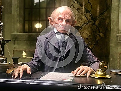 Goblin 2 in Gringotts Bank at Harry Potter Studio Editorial Stock Photo