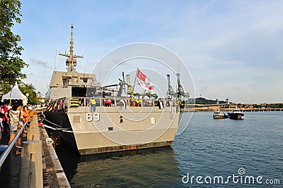 Stern of RSS Intrepid at Navy Open House 2013 in Singapore Editorial Stock Photo