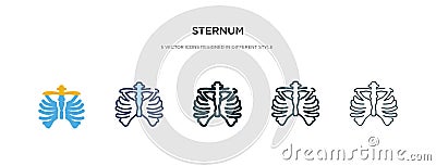 Sternum icon in different style vector illustration. two colored and black sternum vector icons designed in filled, outline, line Vector Illustration