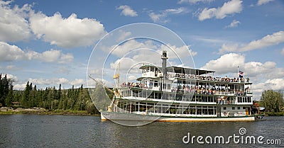 Sternwheeler Riverboat Paddle Steamer Vessel Moves Tourists Down Editorial Stock Photo