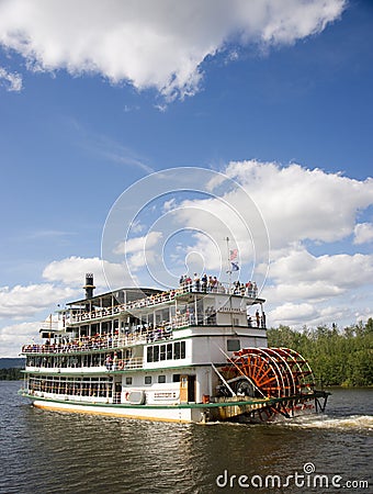 Sternwheeler Riverboat Paddle Steamer Vessel Moves Tourists Down Editorial Stock Photo