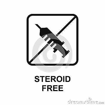 Steroid Free skincare icon for medical product Vector Illustration