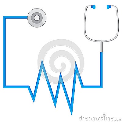 Stethescope Monitors Blood Pressure Icon Vector Illustration