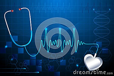 Stethescope showing Heart Beat Stock Photo