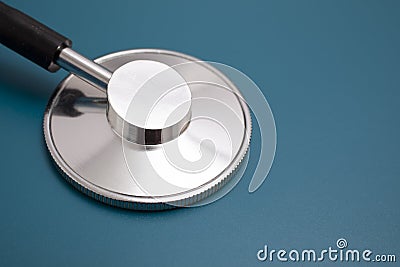 Stethoscope on blue background Stock Photo