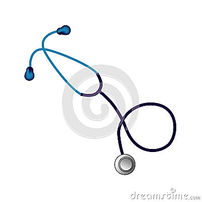 Blue realistic stethoscope Cartoon Illustration
