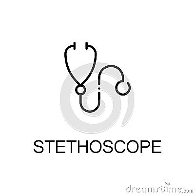 Stethoscope flat icon or logo for web design Vector Illustration