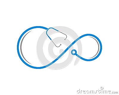 Stethoscope form a infinity symbol Vector Illustration