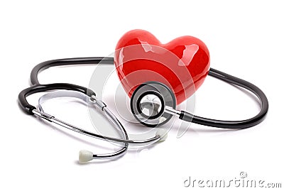 Stethoscope and heart Stock Photo