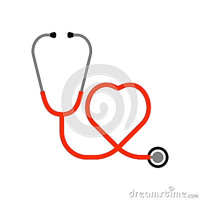 Stethoscope and heart Cartoon Illustration