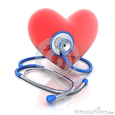 Stethoscope and hearth Stock Photo