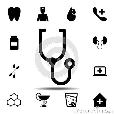 Stethoscope icon. Simple glyph vector element of Medecine set icons for UI and UX, website or mobile application Stock Photo