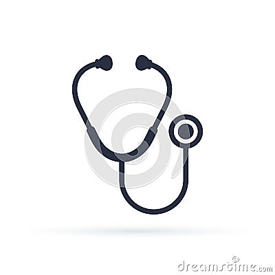 Stethoscope icon in trendy flat style isolated on background. Symbol for your web site design. Medical and Health Vector Illustration