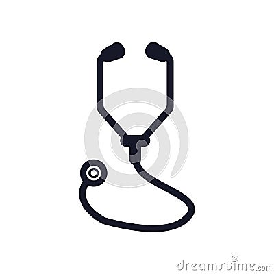 Stethoscope icon vector sign and symbol isolated on white background, Stethoscope logo concept Vector Illustration