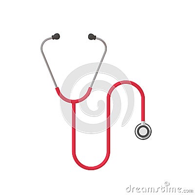 Stethoscope isolated vector illustration, flat cartoon medical device clipart Vector Illustration