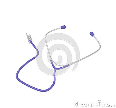 Stethoscope isolated on white Cartoon Illustration