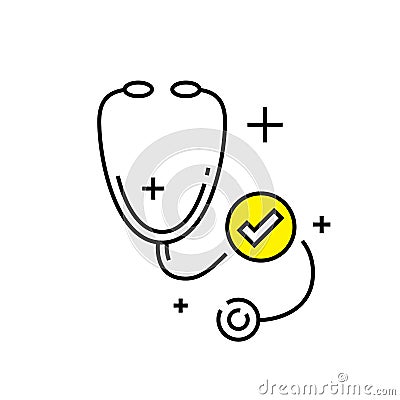 Stethoscope line icon Vector Illustration