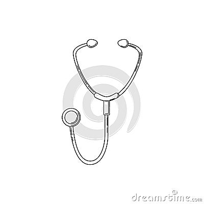 stethoscope line icon. Medicine illustration for design Cartoon Illustration