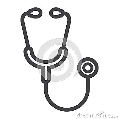 Stethoscope line icon, medicine Vector Illustration