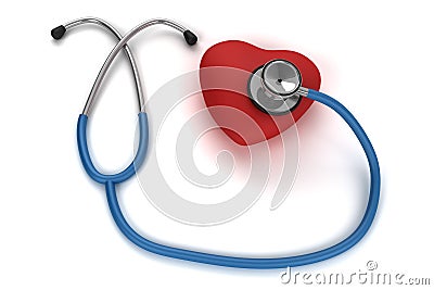 Stethoscope listening to the heart Stock Photo