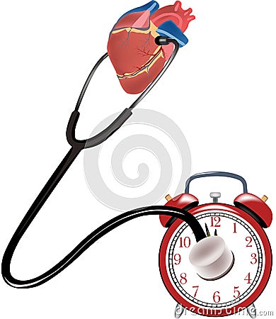 Stethoscope listens heart beat stethoscope listens heart beat Vector Illustration