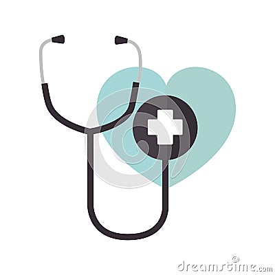 Stethoscope medical isolated icon Vector Illustration