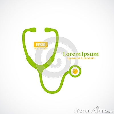 Stethoscope medical vector logo Vector Illustration