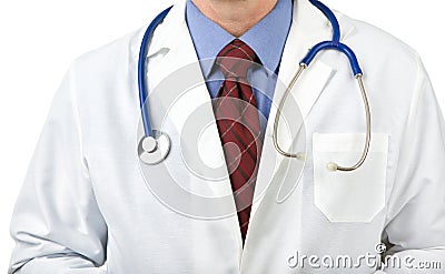Stethoscope on physician Stock Photo