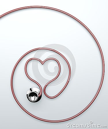 Stethoscope In shape of heart Stock Photo