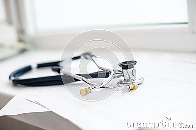 Stethoscope on the table Stock Photo