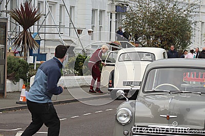 Steve Coogan filming in Llandudno North Wales Editorial Stock Photo