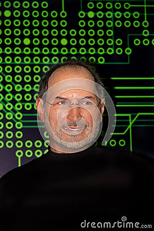 Steve Jobs, American entrepreneur and inventor.Waxwork. Editorial Stock Photo