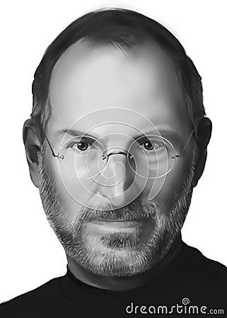 Steve Jobs Portrait Illustration Editorial Stock Photo