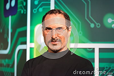 Steve Jobs wax figure at Madame Tussauds wax museum in Istanbul. Editorial Stock Photo