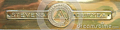 Stevens-Duryea Classic Brass Cowl Badge Editorial Stock Photo