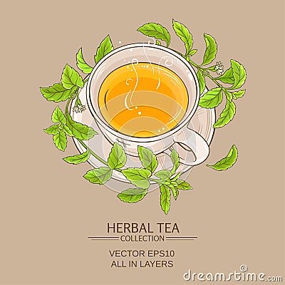 Stevia cup of tea Vector Illustration