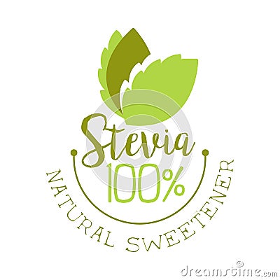 Stevia natural sweetener logo. Healthy product label vector Illustration Vector Illustration