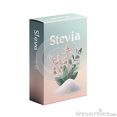 Stevia package isolated on white transparent background Stock Photo