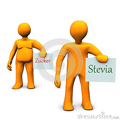 Stevia and sugar Stock Photo