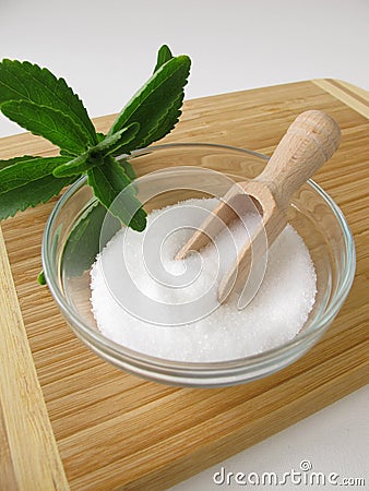 Stevia sugar free crystals Stock Photo