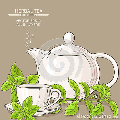 Stevia tea illustration Vector Illustration