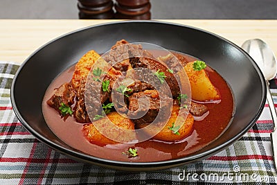 Stew Hungarian Beef Goulash Gulyas Stock Photo