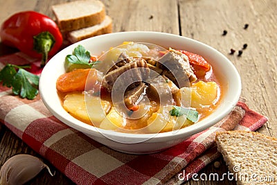 Stew with meat and vegetables Stock Photo