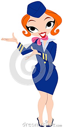 Stewardess Vector Illustration