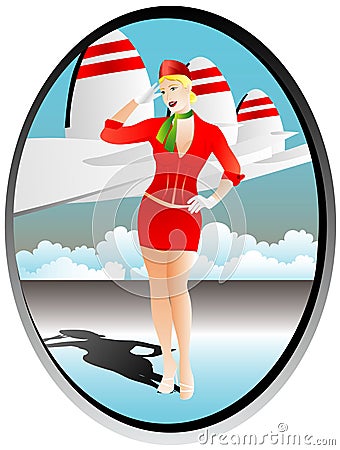 Stewardess Vector Illustration