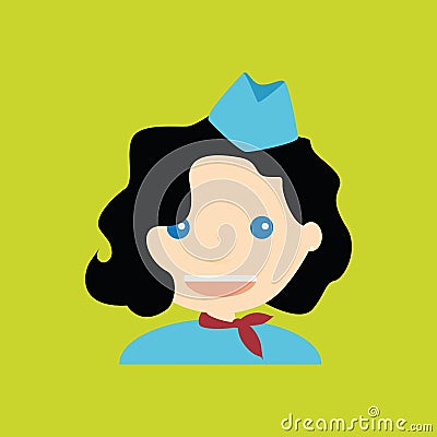 Stewardess Vector Illustration