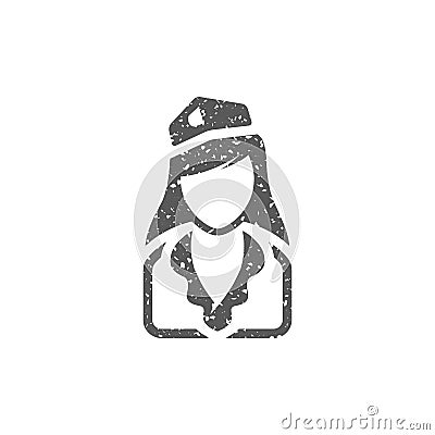 Grunge icon - Stewardess avatar Vector Illustration