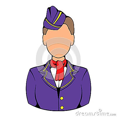 Stewardess icon in icon cartoon Vector Illustration