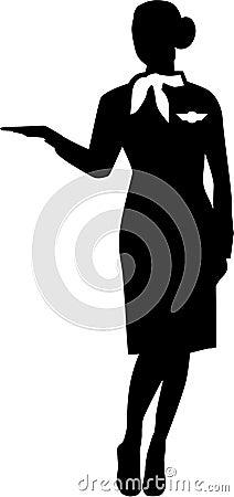 Stewardess Silhouette Person Vector Illustration