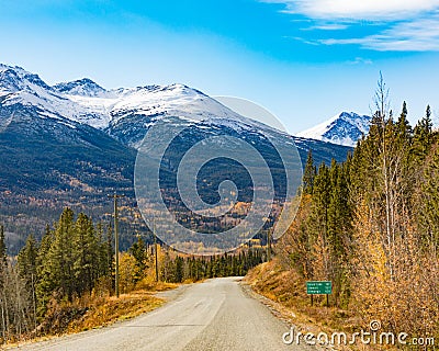 Stewart-Cassiar Highway 37 in fall BC Canada Stock Photo
